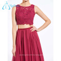 Lace Sequined Beading Chiffon Red China Brautjungfer Kleider